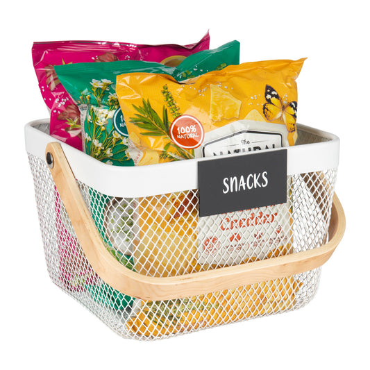 mesh handy metal storage basket for home organisation. Use it in the kitchen, bathroom or Laundry.