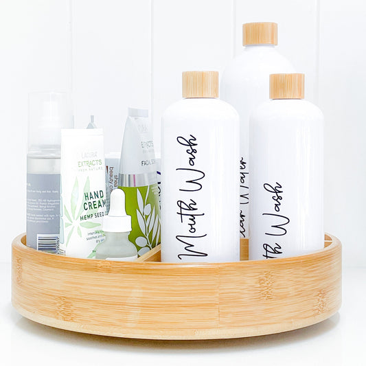 White Screw Top Bottle - 1L - Little Label Co The Home of Organisation For Kitchen, Bathroom, Laundry & More