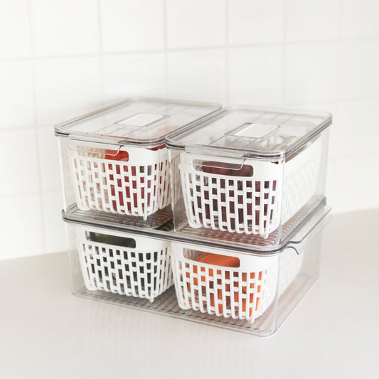 Fridge Storage Container with Basket Pack