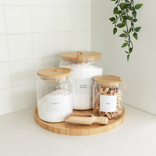 Little Label Co Bamboo and Glass 5 Piece Laundry Powder Pack