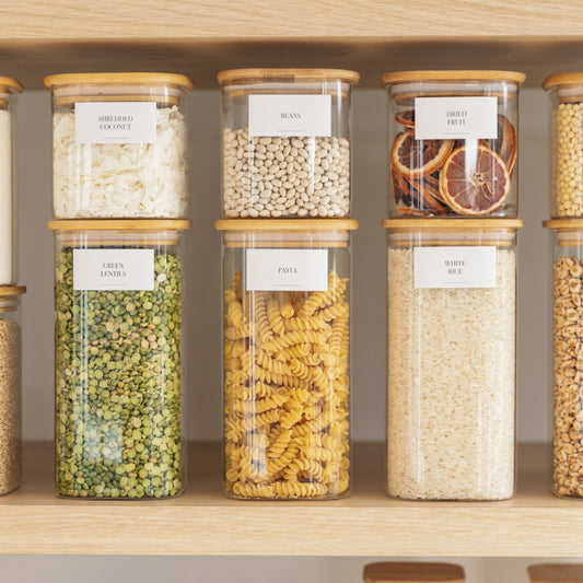 Square Bamboo Glass Deluxe Pantry Pack