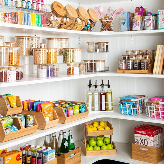 Stackable Bamboo Organiser Pantry Pack - Little Label Co The Home of Organisation For Kitchen, Bathroom, Laundry & More