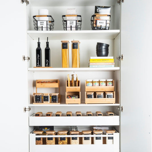 Stackable Bamboo Organiser Pantry Pack - Little Label Co The Home of Organisation For Kitchen, Bathroom, Laundry & More