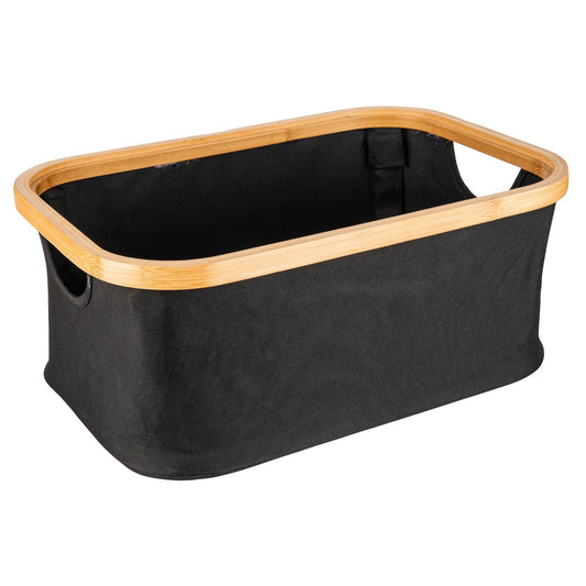 Black Fabric Bamboo Linen Storage Basket - Small - Little Label Co - Laundry Baskets - 30%, Catchoftheday, warehouse