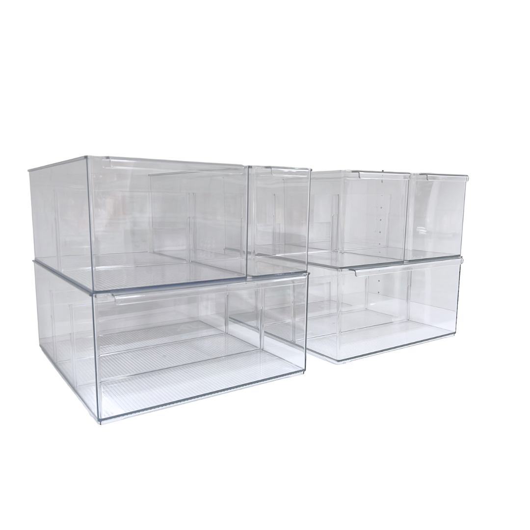 LONG Stackable Pantry Storage Container 6 Pack - Little Label Co The Home of Organisation For Kitchen, Bathroom, Laundry & More