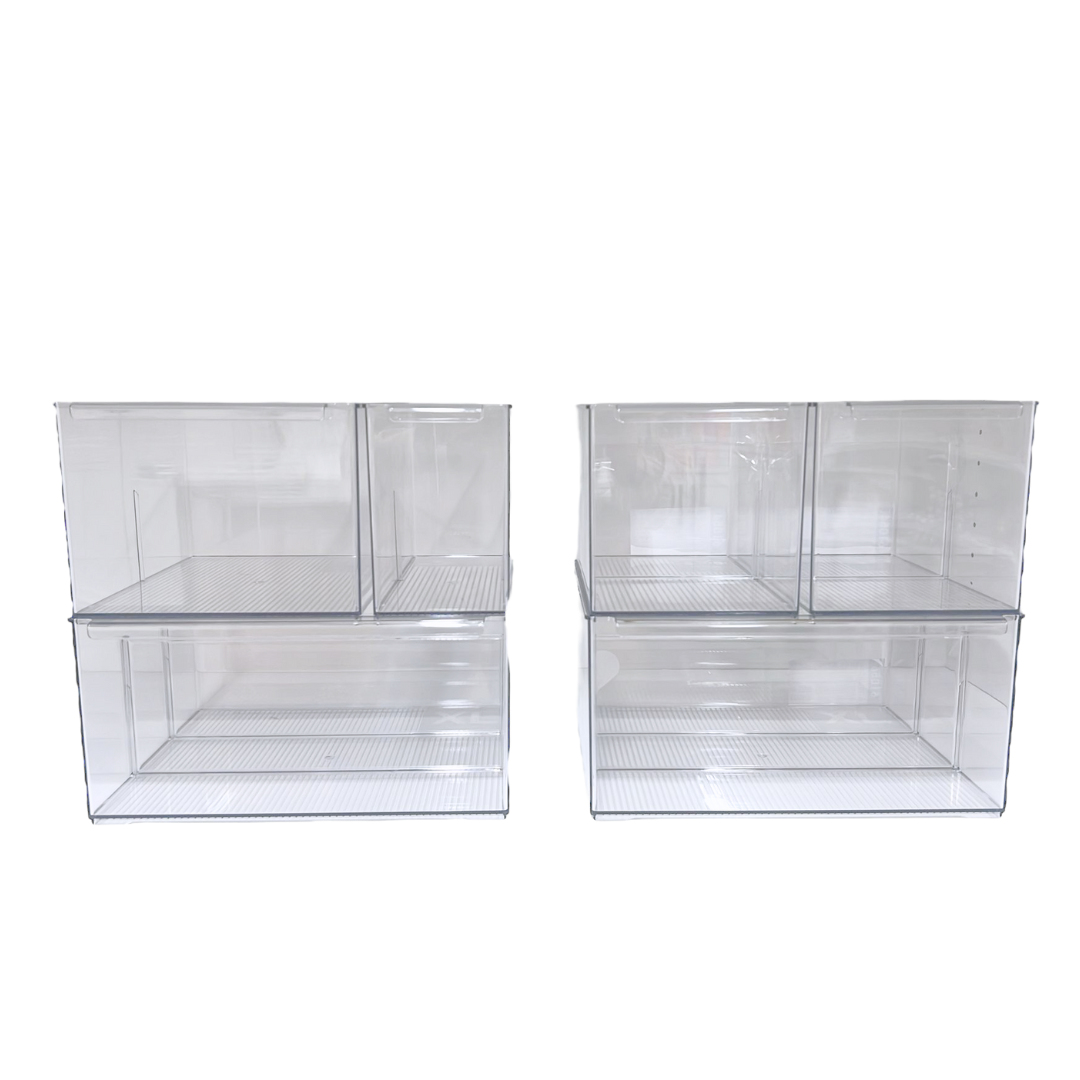 SHORT Stackable Pantry Storage Container 6 Pack - Little Label Co The Home of Organisation For Kitchen, Bathroom, Laundry & More