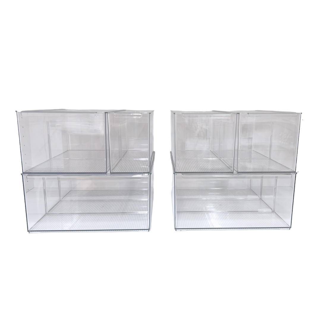 LONG Stackable Pantry Storage Container 6 Pack - Little Label Co The Home of Organisation For Kitchen, Bathroom, Laundry & More
