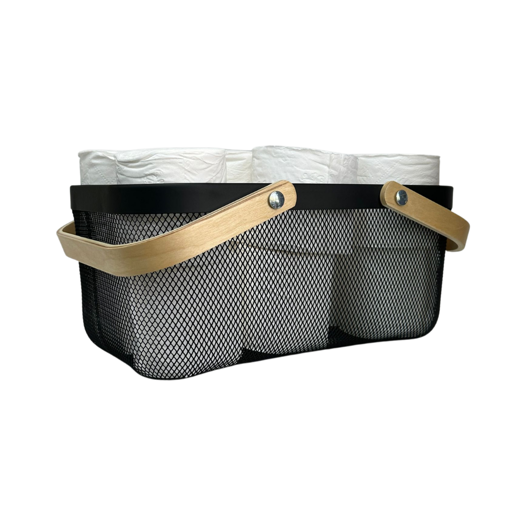 Black Mesh Large Handy Storage Basket - 4 Pack - Little Label Co The Home of Organisation For Kitchen, Bathroom, Laundry & More