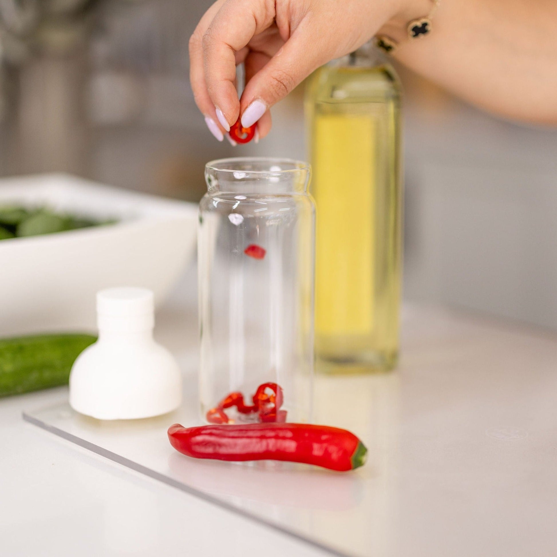 Glass Silicone Infuser Bottle - Little Label Co The Home of Organisation For Kitchen, Bathroom, Laundry & More