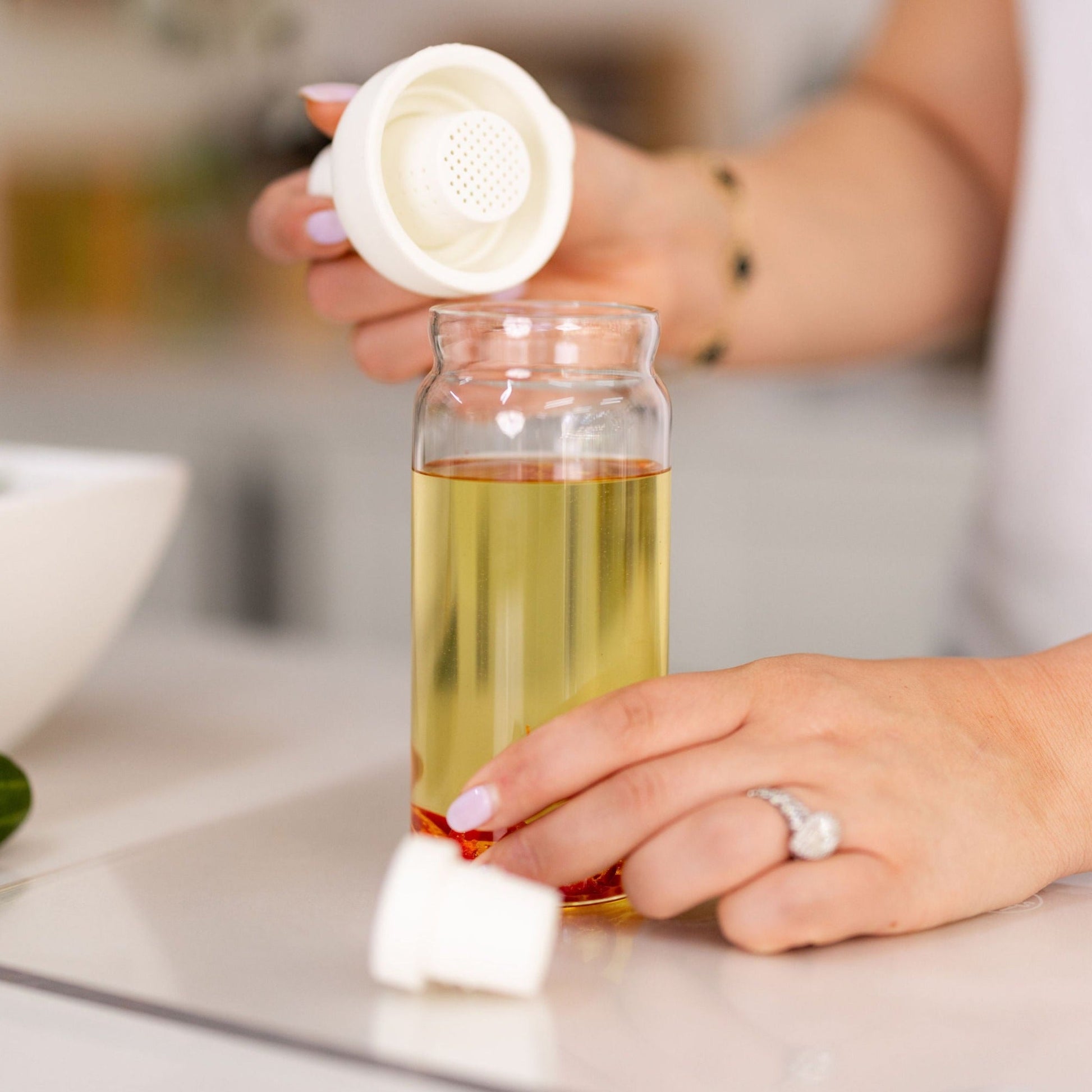 Glass Silicone Infuser Bottle - Little Label Co The Home of Organisation For Kitchen, Bathroom, Laundry & More