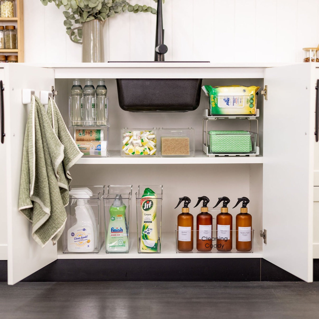 Clear Pull-out Organiser Wide - Little Label Co The Home of Organisation For Kitchen, Bathroom, Laundry & More