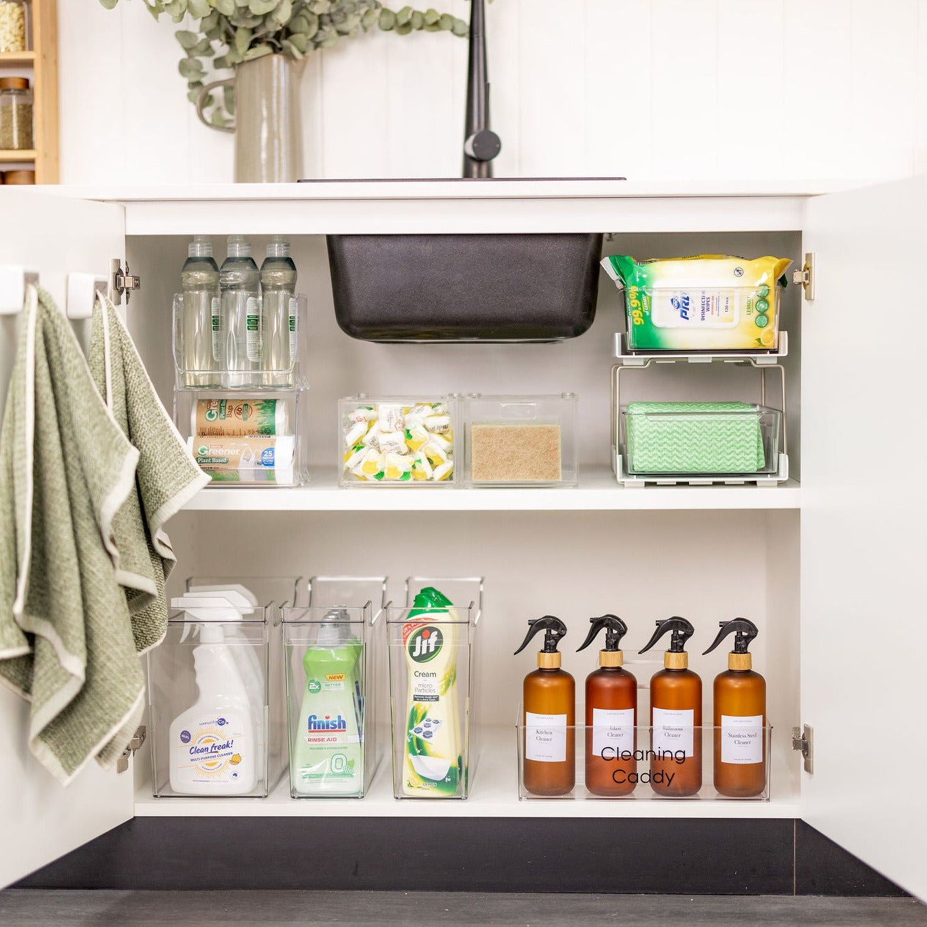 Under Sink Drawer Organiser - Little Label Co The Home of Organisation For Kitchen, Bathroom, Laundry & More