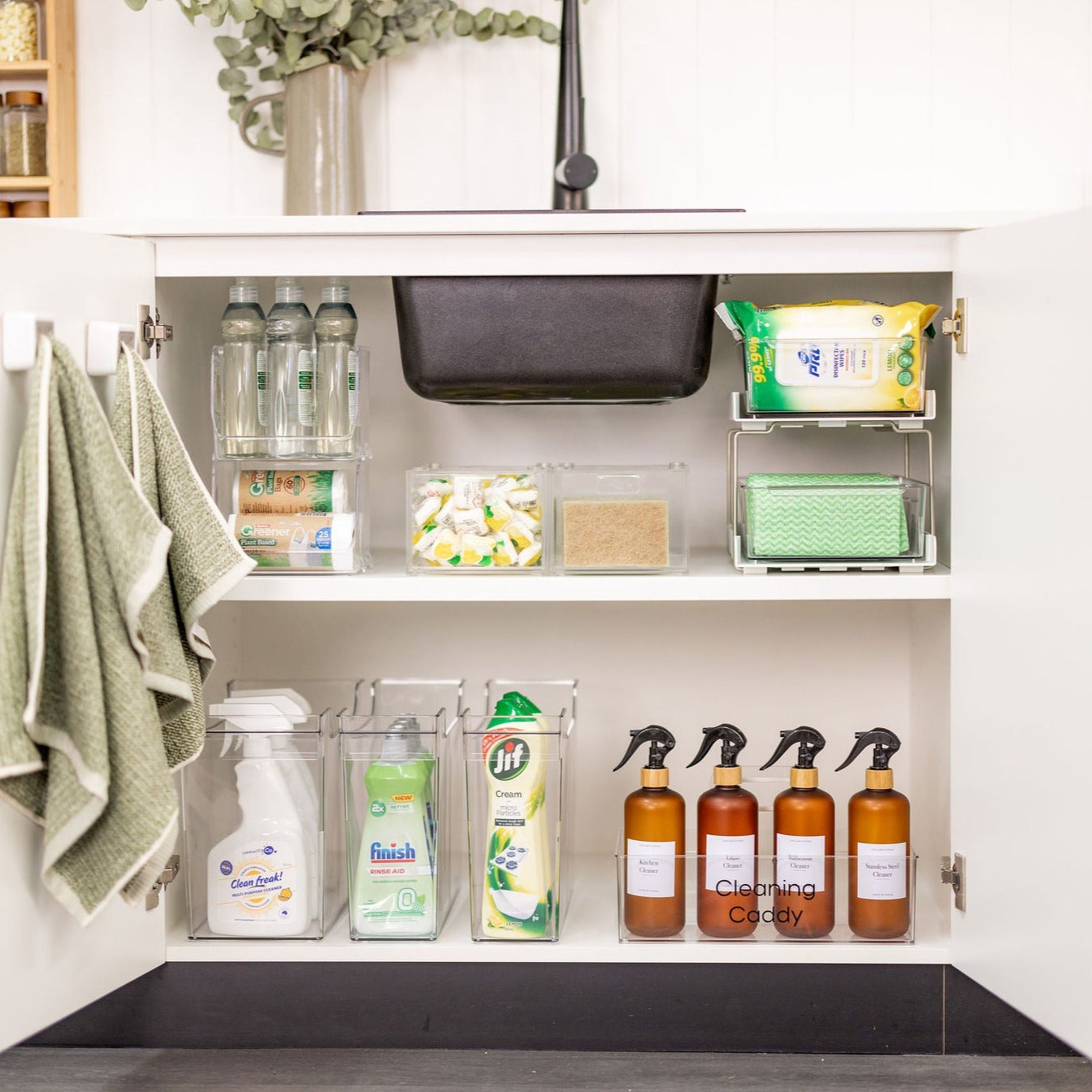 Clear Organiser Caddy - Little Label Co The Home of Organisation For Kitchen, Bathroom, Laundry & More