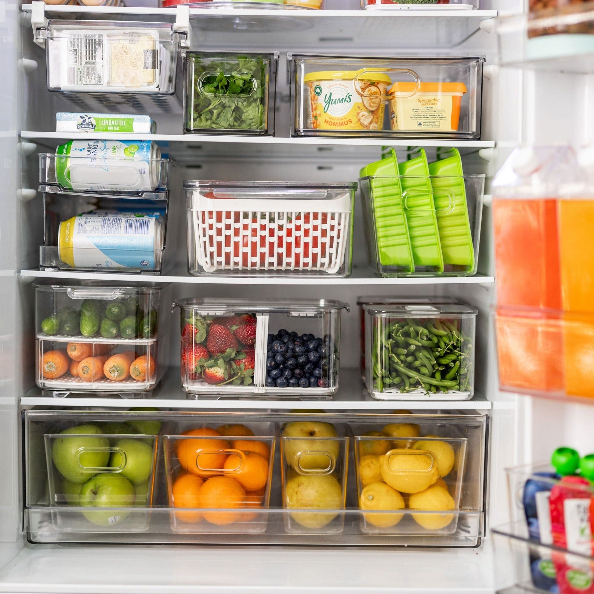 Fridge Organiser Set of 3 - Little Label Co The Home of Organisation For Kitchen, Bathroom, Laundry & More