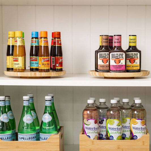 Bamboo Lazy Susan - Little Label Co The Home of Organisation For Kitchen, Bathroom, Laundry & More