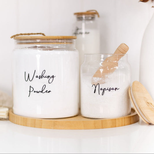Bamboo Round Tray - 35cm - Little Label Co The Home of Organisation For Kitchen, Bathroom, Laundry & More