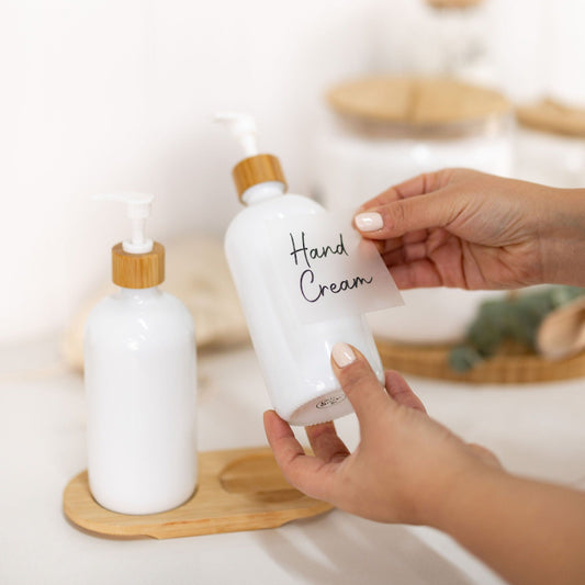 Custom Labels for 500ml bathroom bottles - Little Label Co The Home of Organisation For Kitchen, Bathroom, Laundry & More
