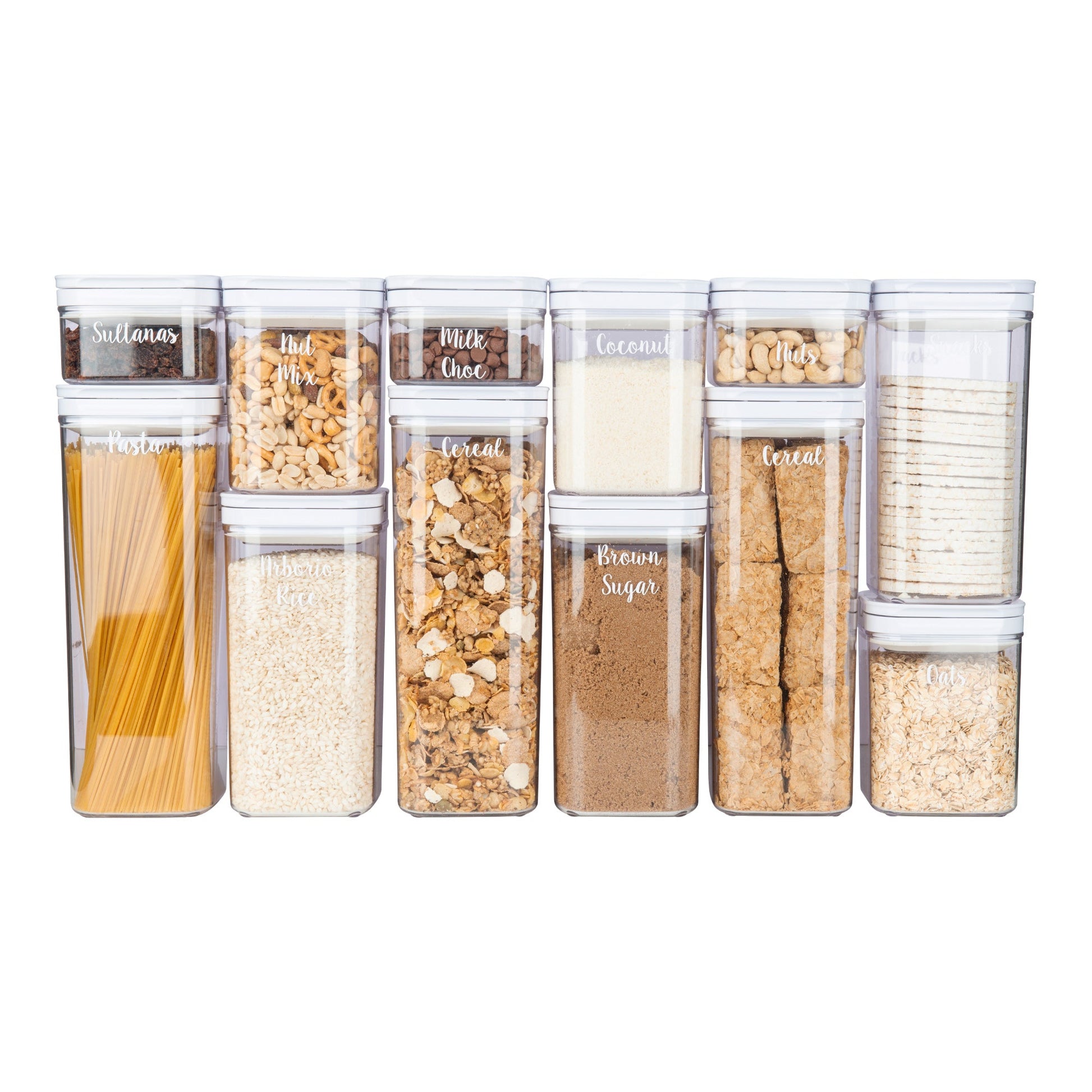 White Flip Canister  - Little Label Co - Food Storage Containers - Air tight containers - Pantry storage - Pantry organisation. Pantry Organization. 