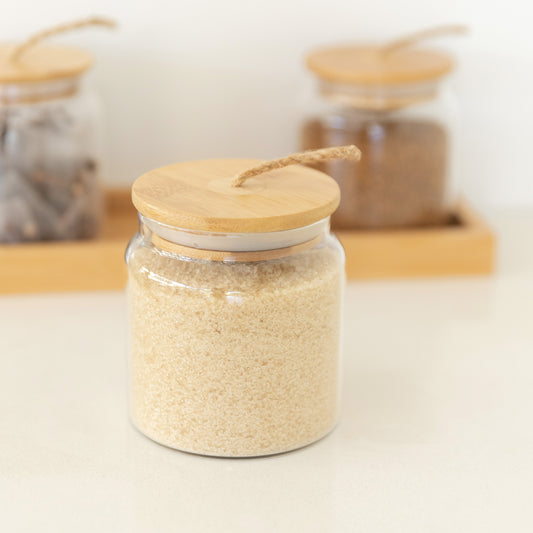 Glass Jar with Bamboo and Twine Lid - 500ml