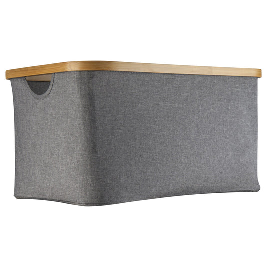 Dark Grey Linen Storage Basket and Black Mesh Handy Basket - 6 Set - Little Label Co The Home of Organisation For Kitchen, Bathroom, Laundry & More