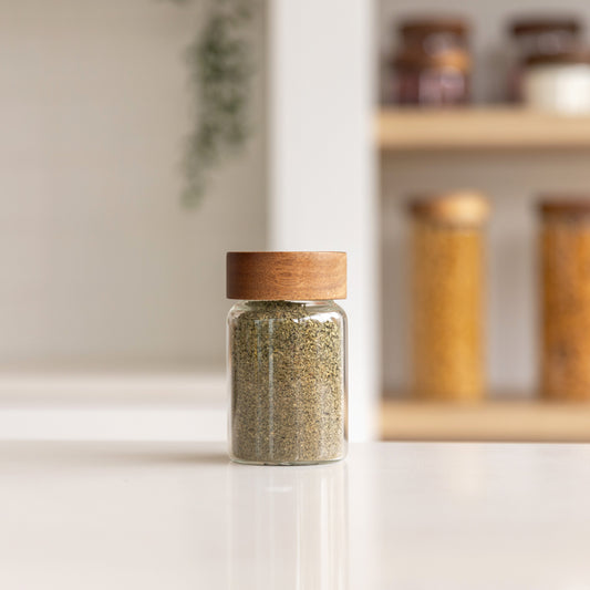 Acacia Wood Glass Jar - 250ml