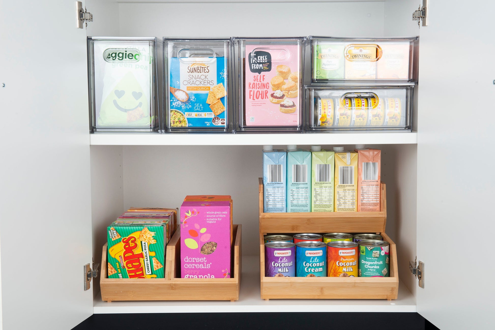 Bamboo Stackable Organiser Large - Little Label Co The Home of Organisation For Kitchen, Bathroom, Laundry & More