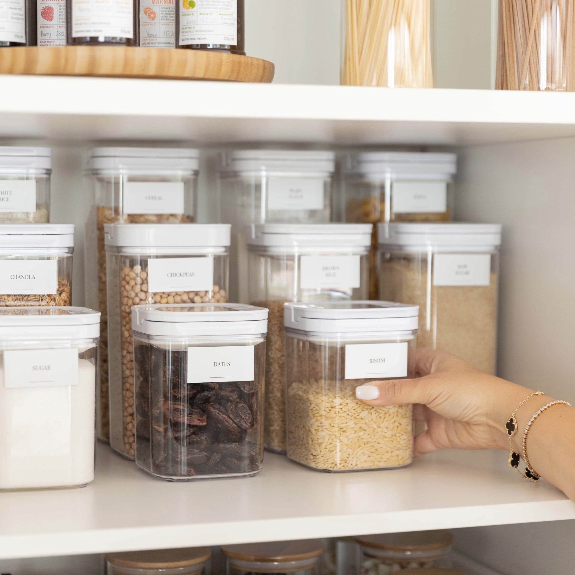 White Flip Canister Value Pack x 16 - Little Label Co The Home of Organisation For Kitchen, Bathroom, Laundry & More