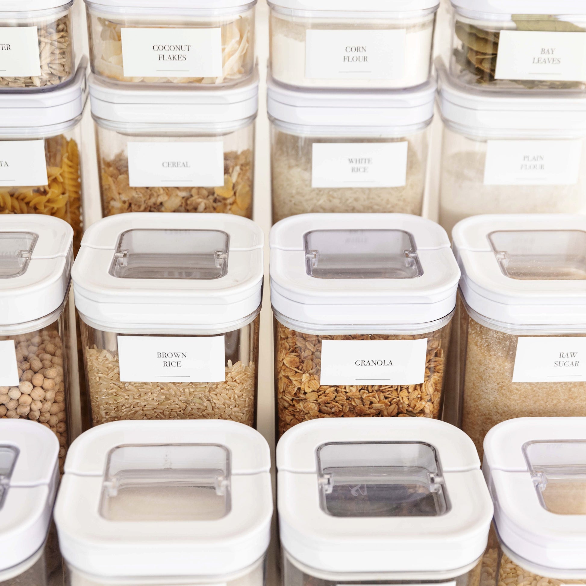 White Flip Canister Value Pack x 16 - Little Label Co The Home of Organisation For Kitchen, Bathroom, Laundry & More