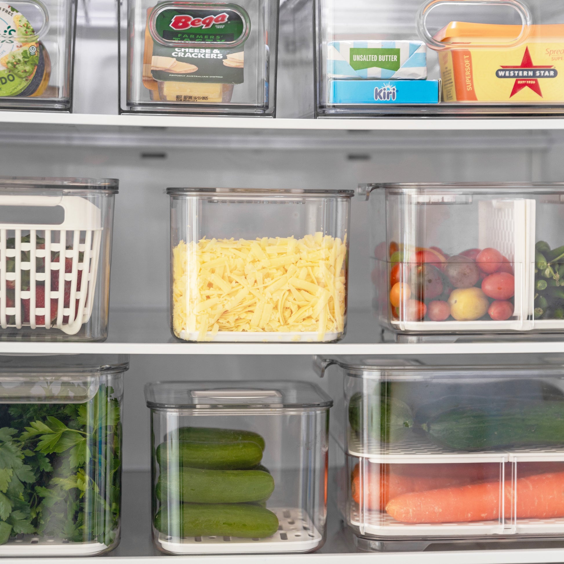 Fridge Fresh Keeper Storage Pack - Fridge Organisation to keep fruit and vegetables fresher for longer. Fridge Storage Containers