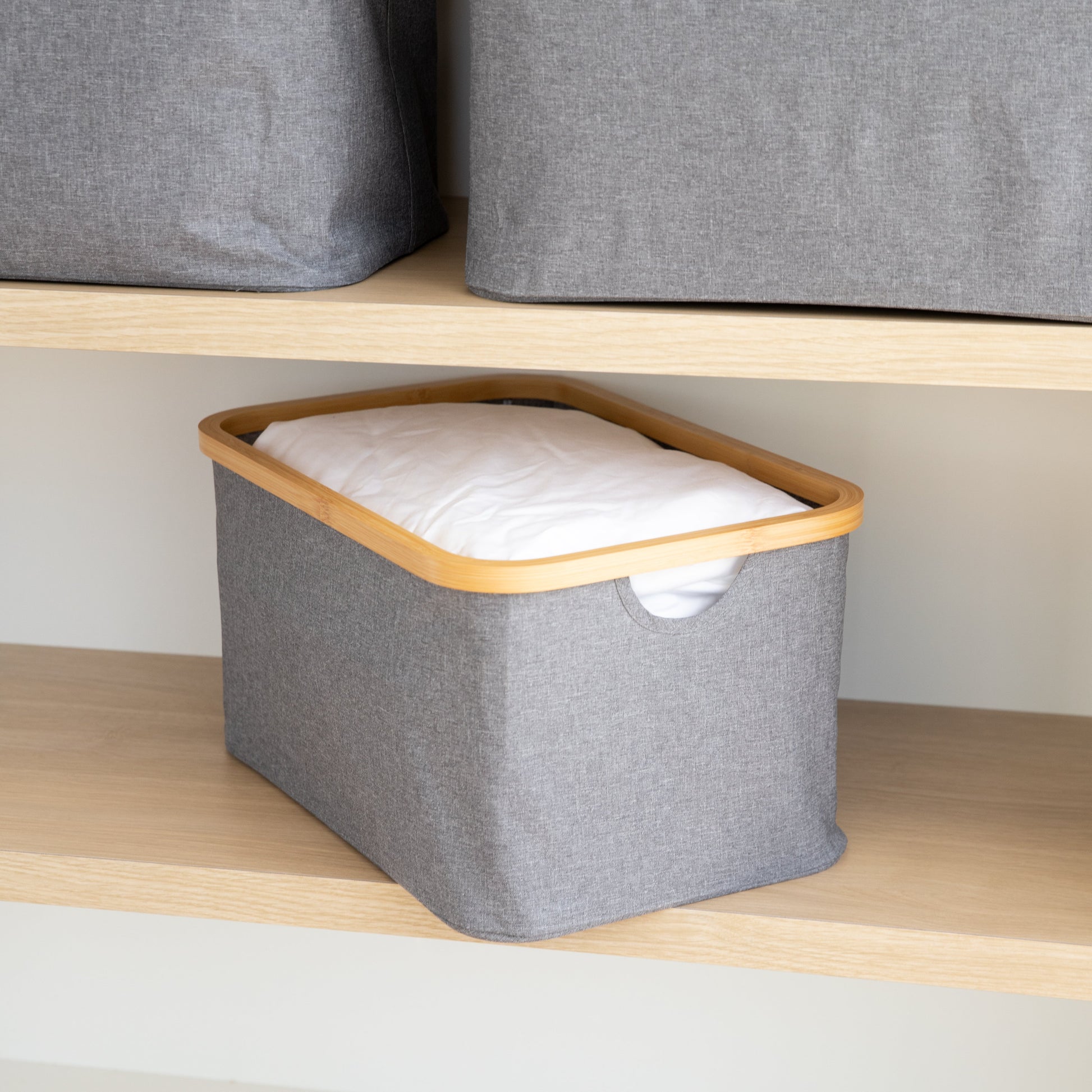 Dark Grey Linen Basket - Medium - Little Label Co The Home of Organisation For Kitchen, Bathroom, Laundry & More