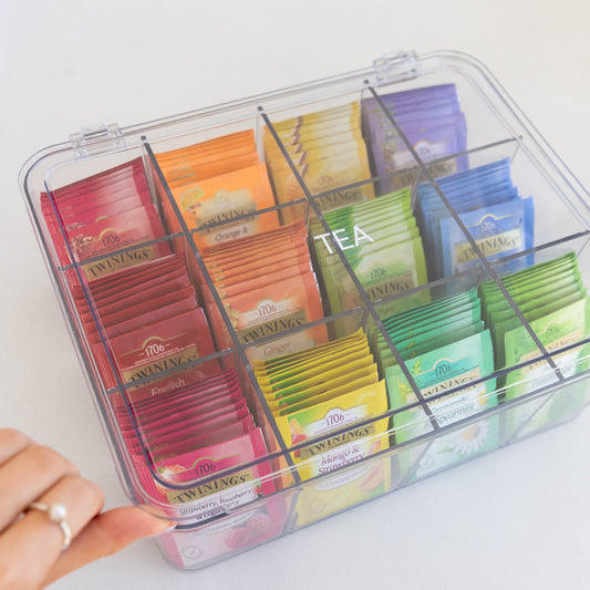 Multi-use Storage Box with Removable Dividers - Little Label Co The Home of Organisation For Kitchen, Bathroom, Laundry & More