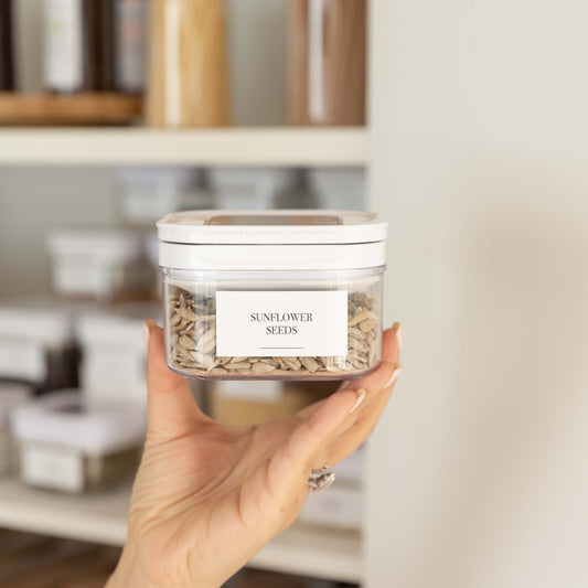 White Flip Canister - 450ml - Little Label Co The Home of Organisation For Kitchen, Bathroom, Laundry & More