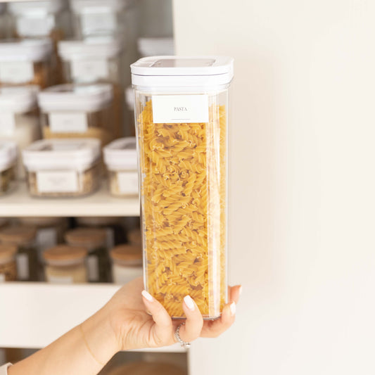 White Flip Canister - 2.3L - Little Label Co The Home of Organisation For Kitchen, Bathroom, Laundry & More