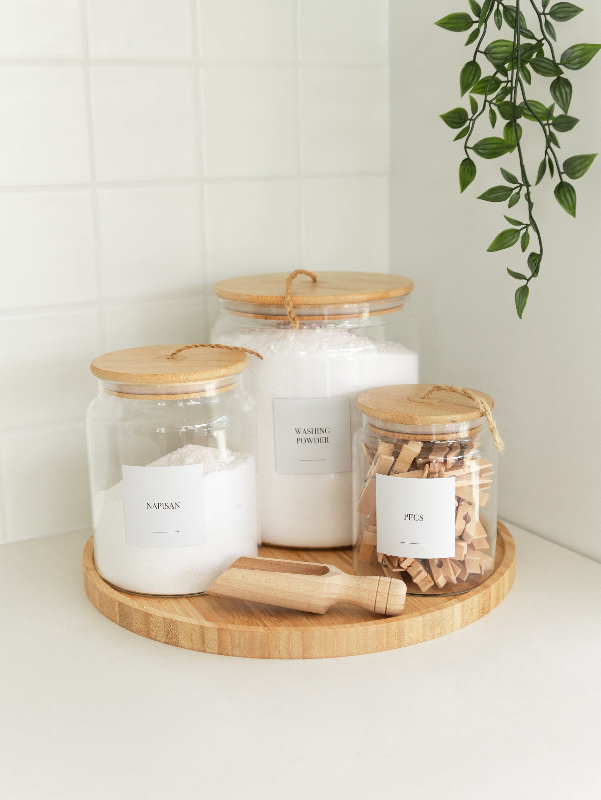 Little Label Co Bamboo and Glass 5 Piece Laundry Powder Pack