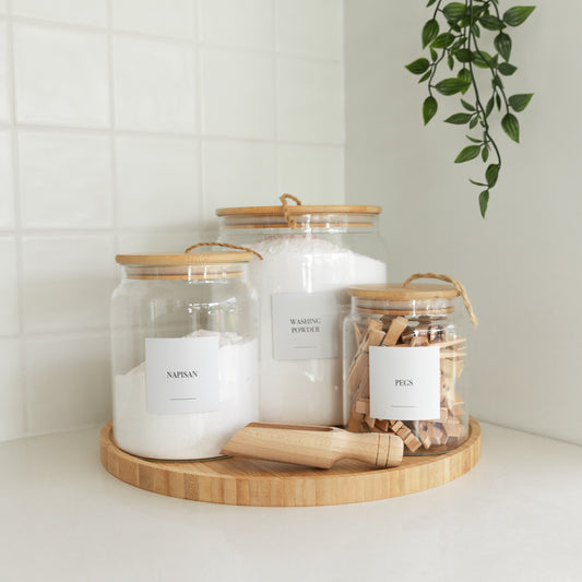 Little Label co Bamboo and Glass 5 Piece Laundry Powder Pack