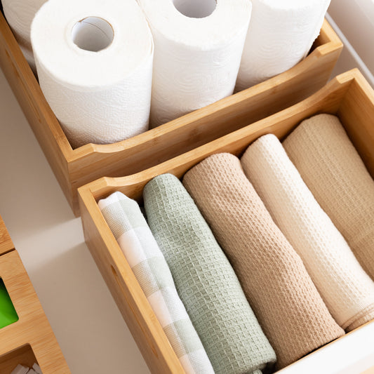 Bamboo Storage Tub Large - Little Label Co The Home of Organisation For Kitchen, Bathroom, Laundry & More