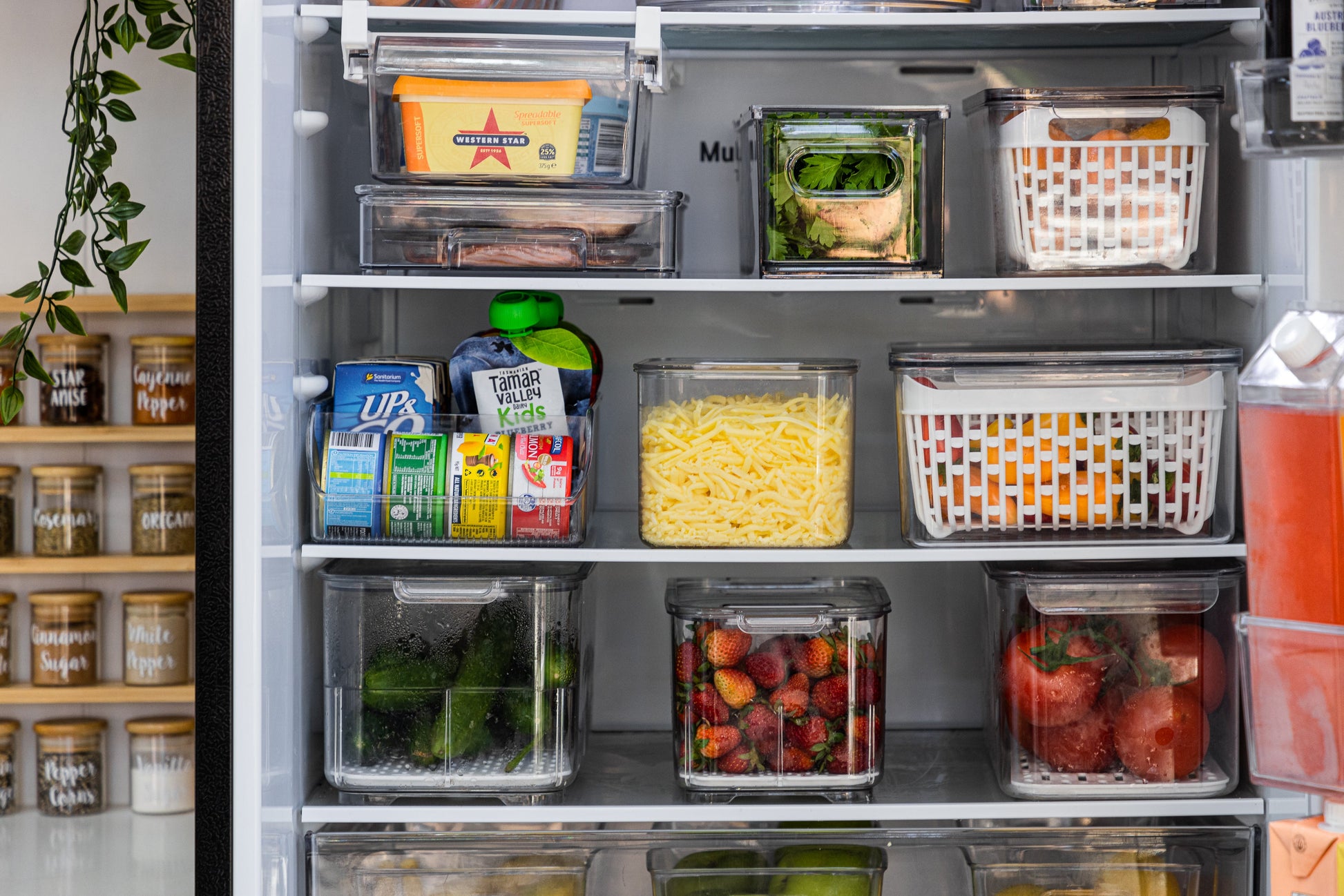 Fridge Organiser Set of 3 - Little Label Co The Home of Organisation For Kitchen, Bathroom, Laundry & More