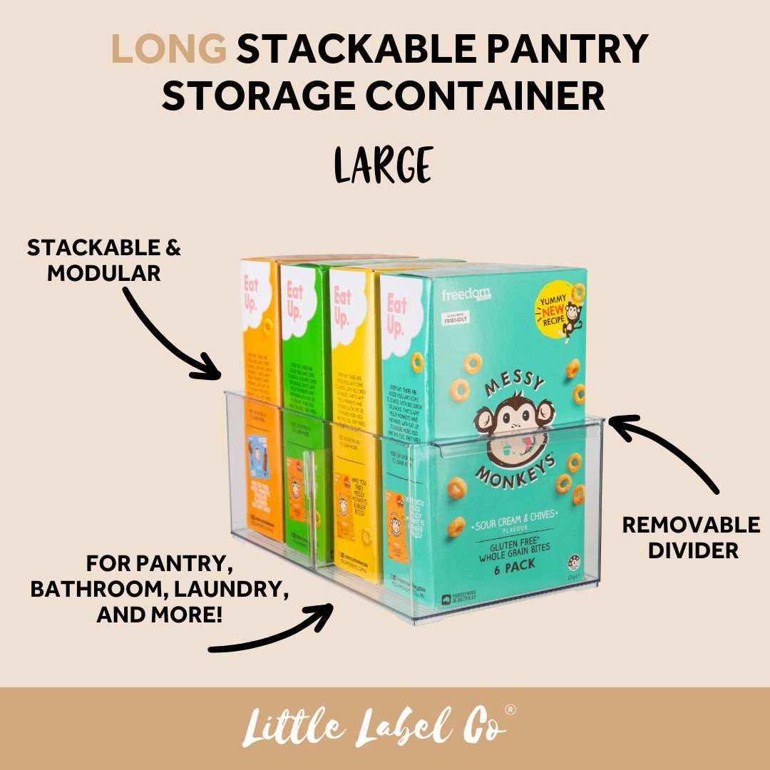 LONG Stackable Pantry Storage Container - Small for pantry organisation and kitchen storage