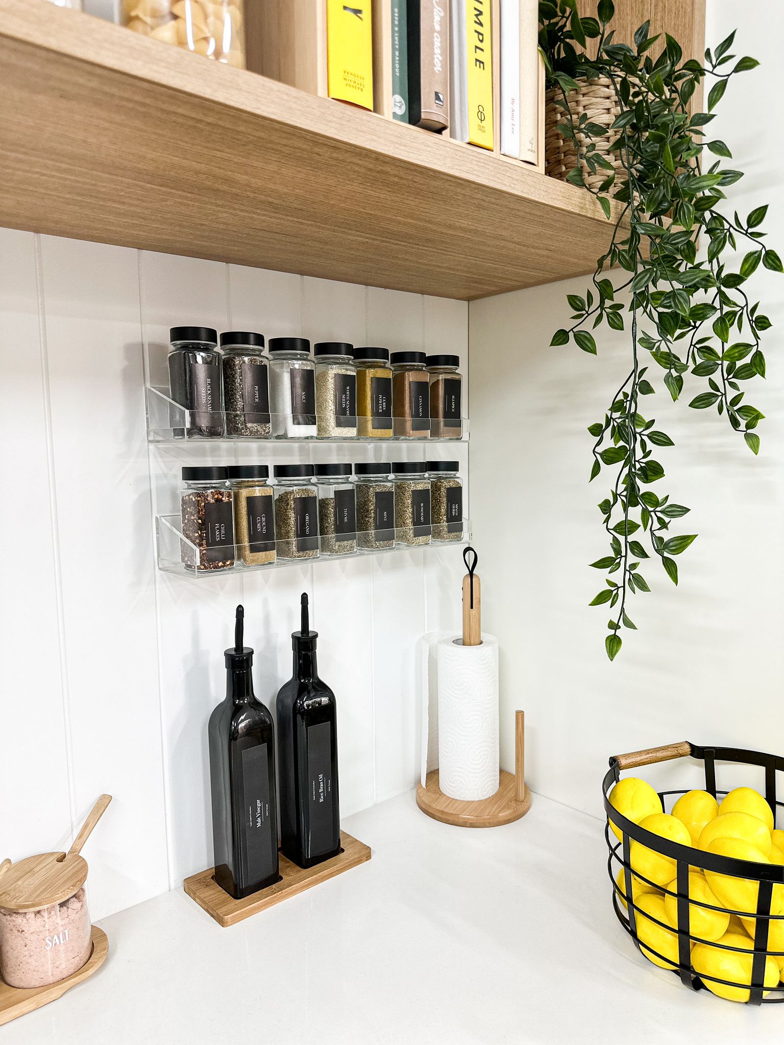 Black Shaker Spice Jars - 125ml - Little Label Co The Home of Organisation For Kitchen, Bathroom, Laundry & More