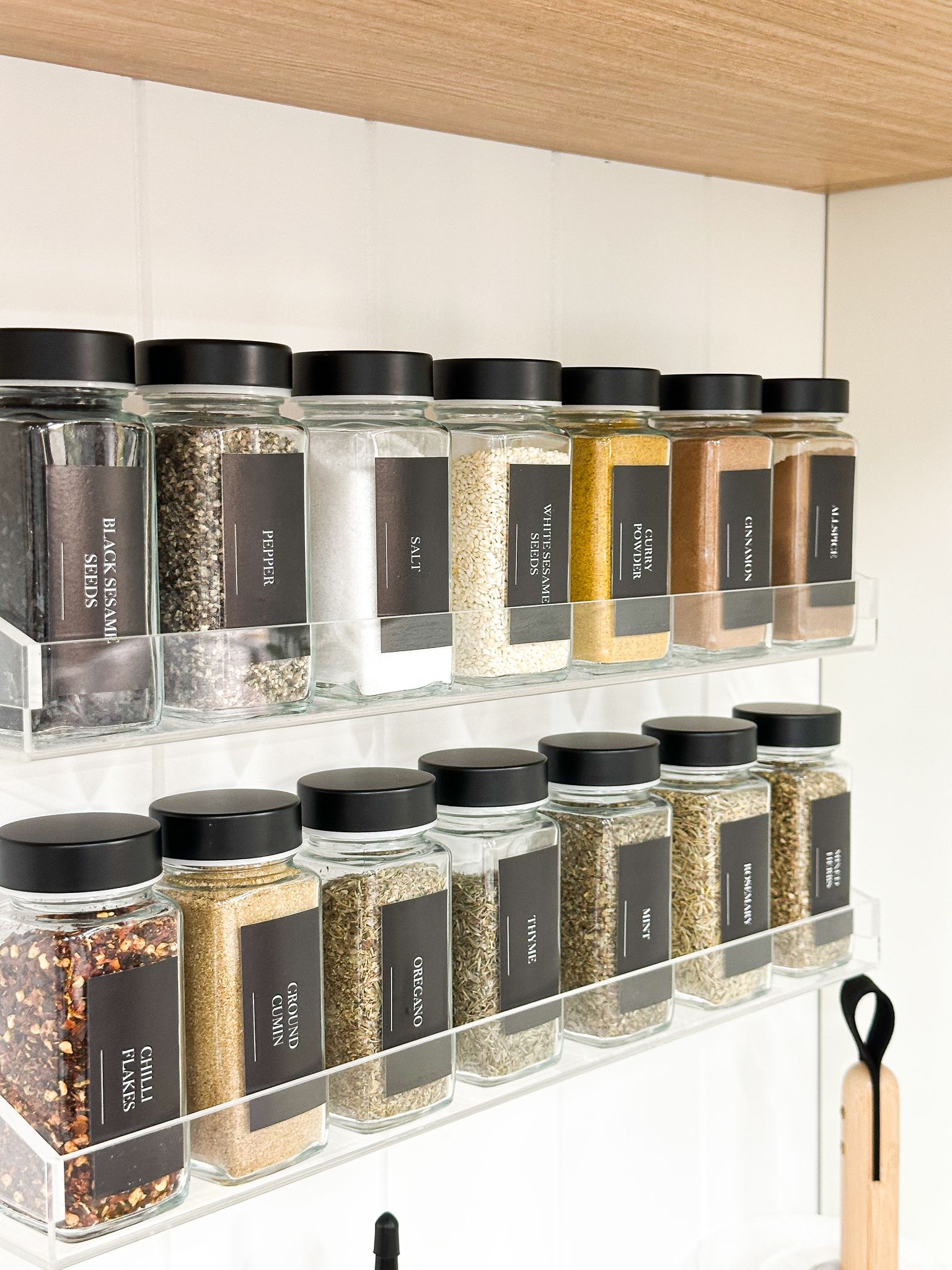 Black Shaker Spice Jars - 125ml - Little Label Co The Home of Organisation For Kitchen, Bathroom, Laundry & More