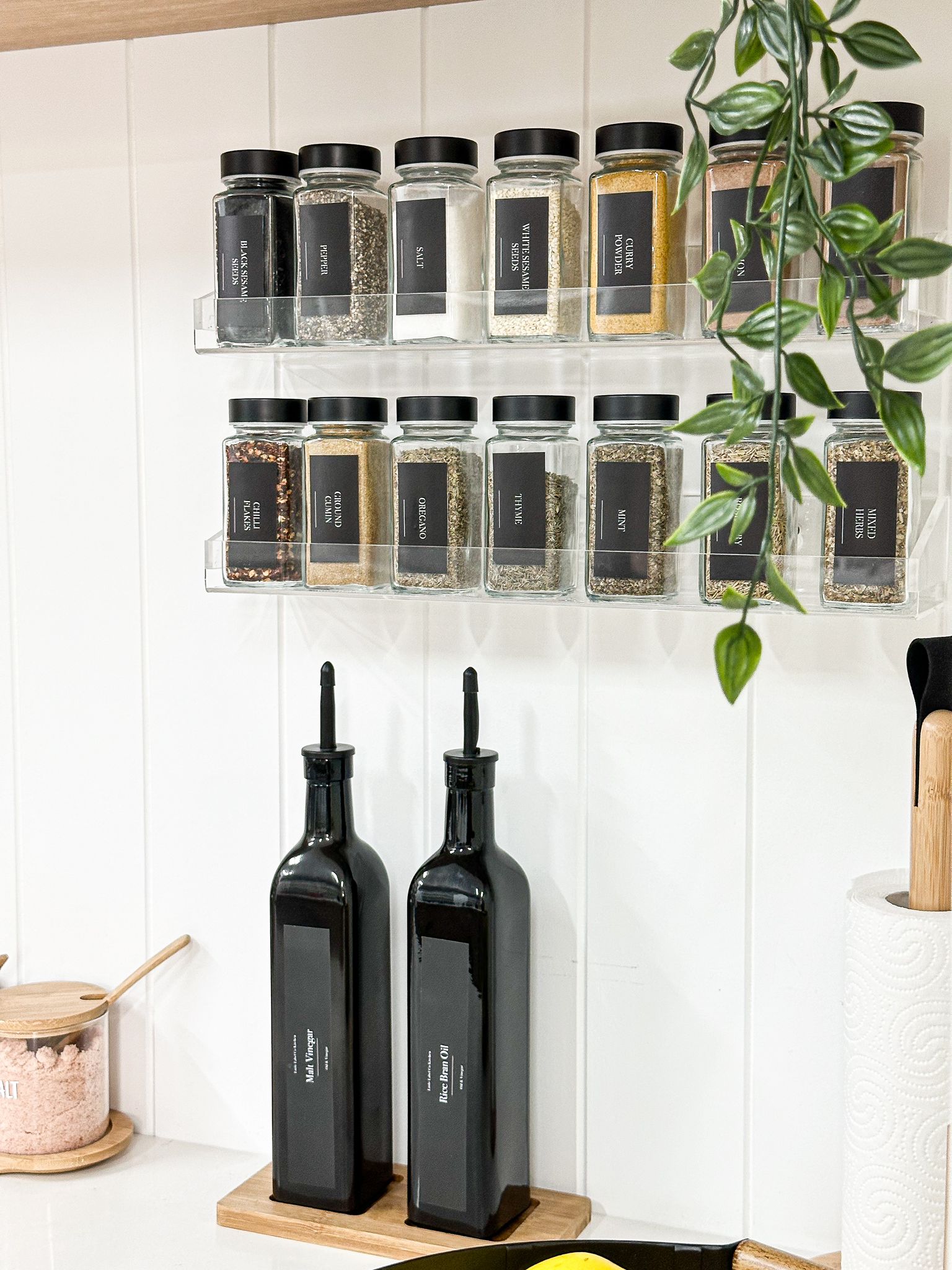 Black Shaker Spice Jars - 125ml - Little Label Co The Home of Organisation For Kitchen, Bathroom, Laundry & More