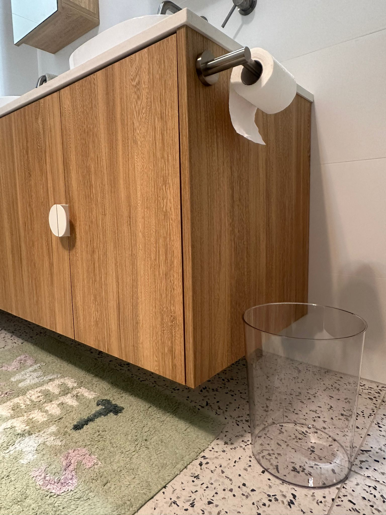 Clear Modern trash Rubbish Bin for Bedroom, Bathroom or Office