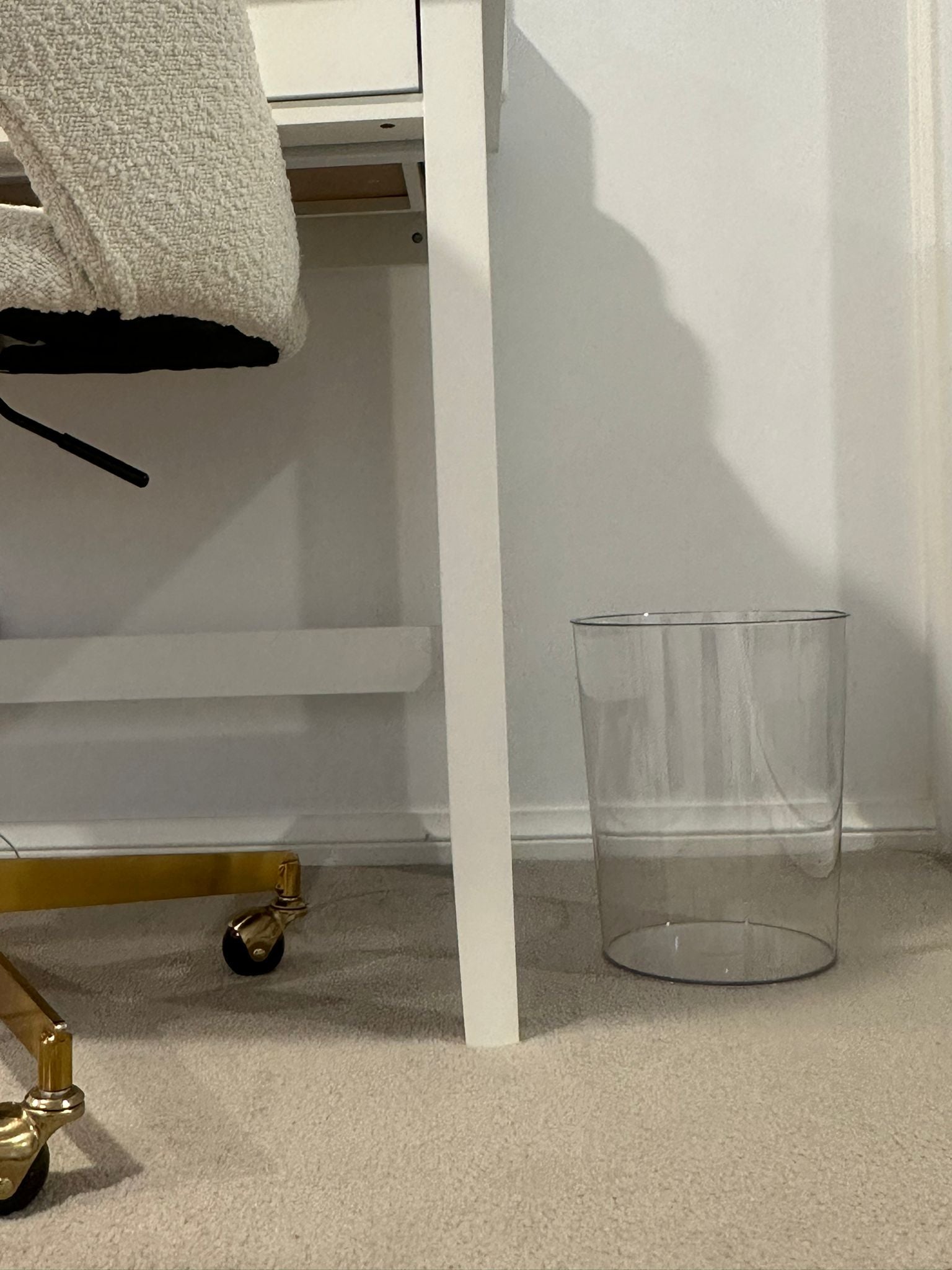 Clear Modern trash Rubbish Bin for Bedroom, Bathroom or Office