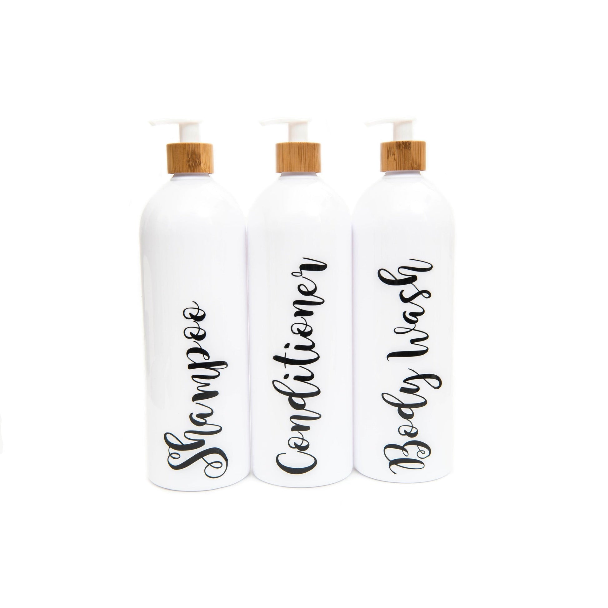 White Bathroom Pump Bottle - 1L - Little Label Co The Home of Organisation For Kitchen, Bathroom, Laundry & More