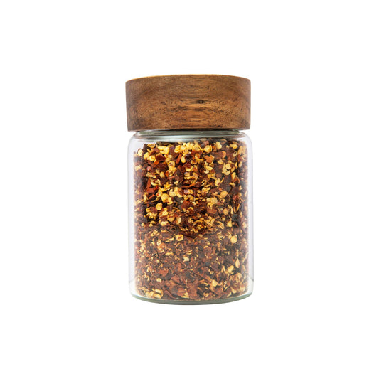 Acacia Wood Glass Jar 250ml - Little Label Co - - 30%, Acacia Storage Jars, Acacia Wood, Food Storage Containers, Glass Storage, Herb & Spice Jars, Herb & Spice Organisation, Kitchen Organisation, Pantry Organisation