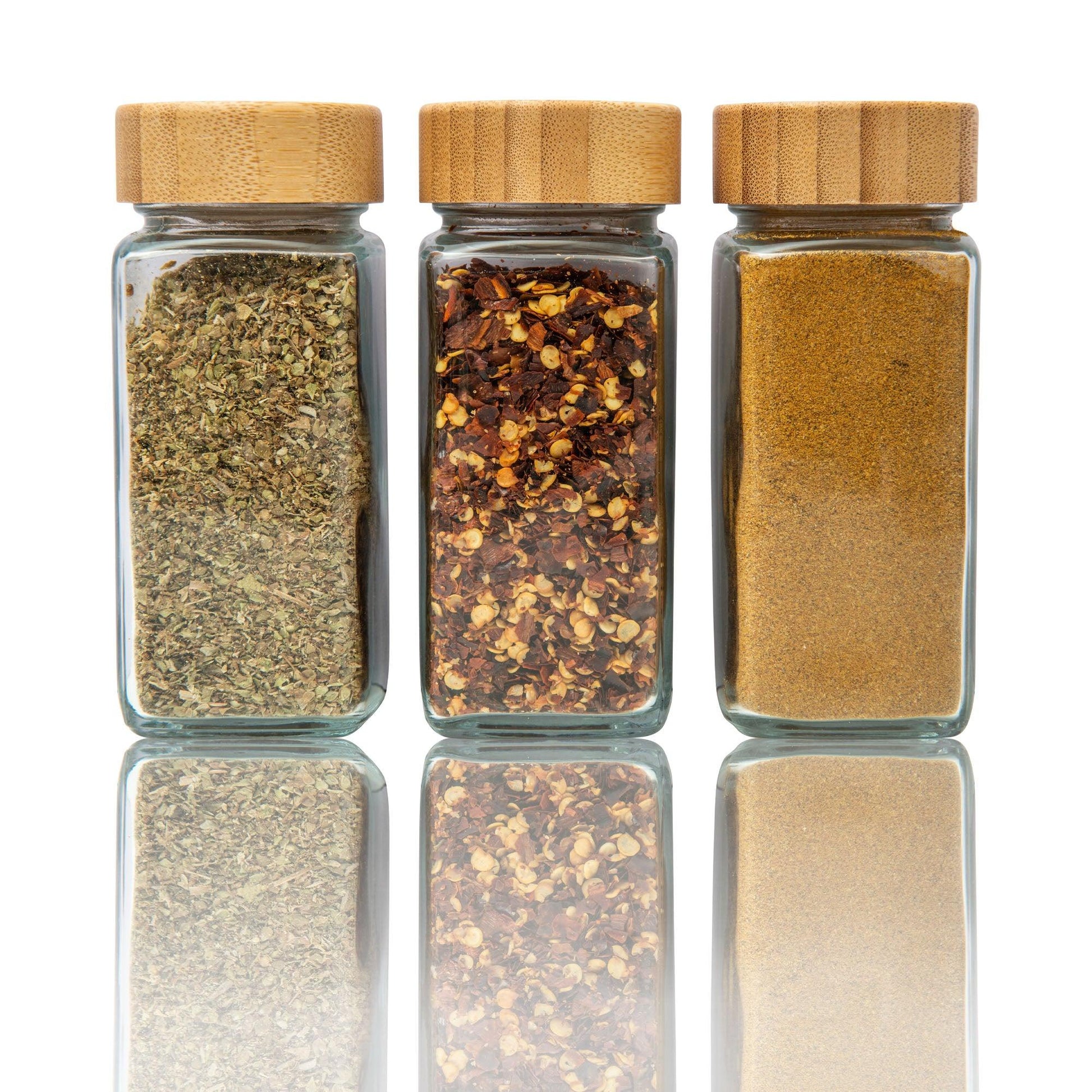 Bamboo Shaker Spice Jars - 125ml. Little Label Co Spice Storage in air tight screw top lid.