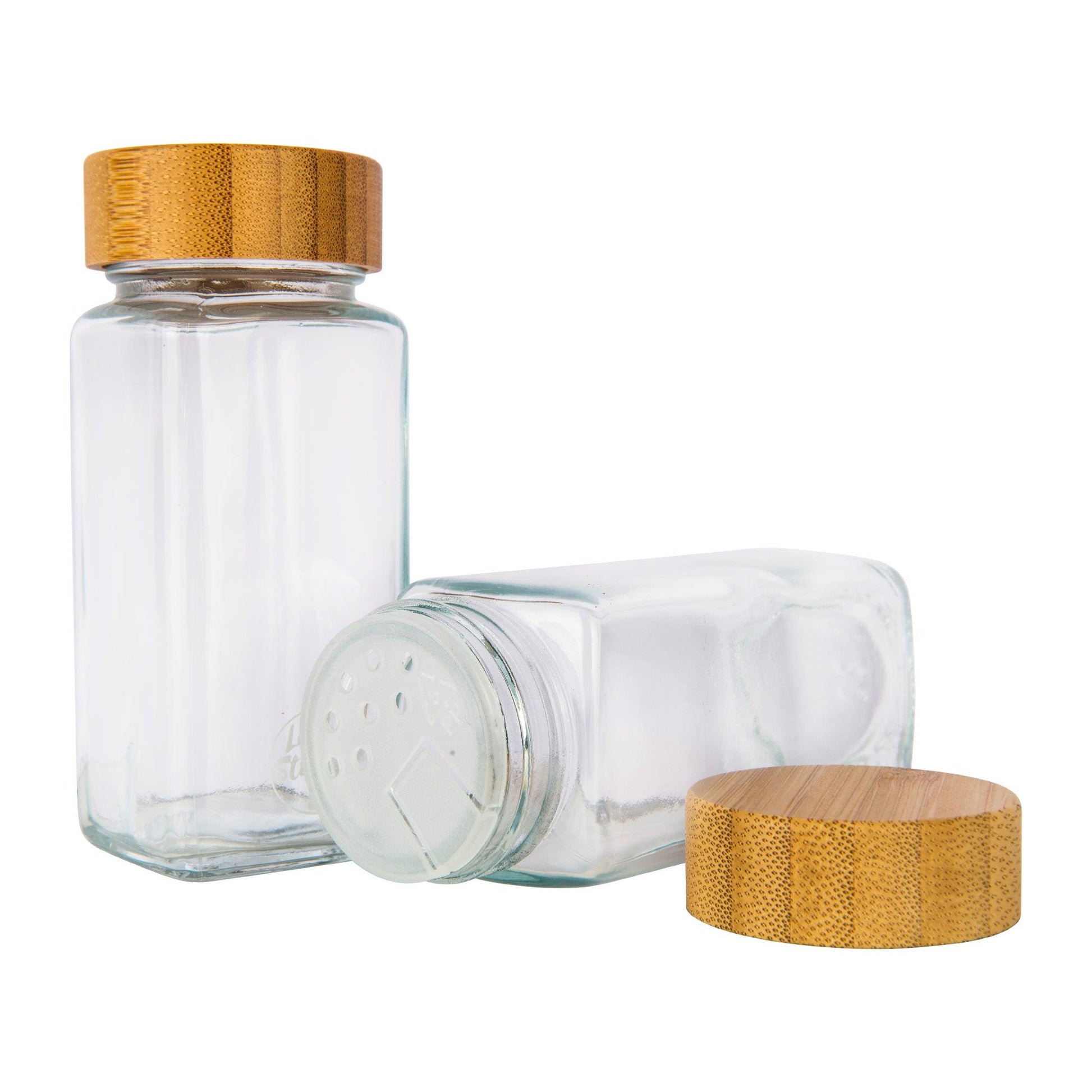 Bamboo Shaker Spice Jars - 125ml. Little Label Co Spice Storage in air tight screw top lid.