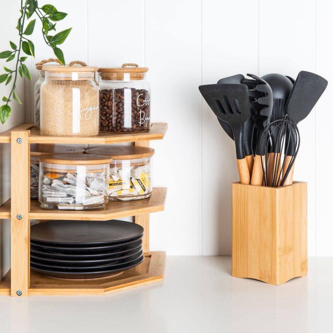 Glass Jar with Bamboo and Twine Lid - 500ml - Little Label Co - Storage & Organization - 20%