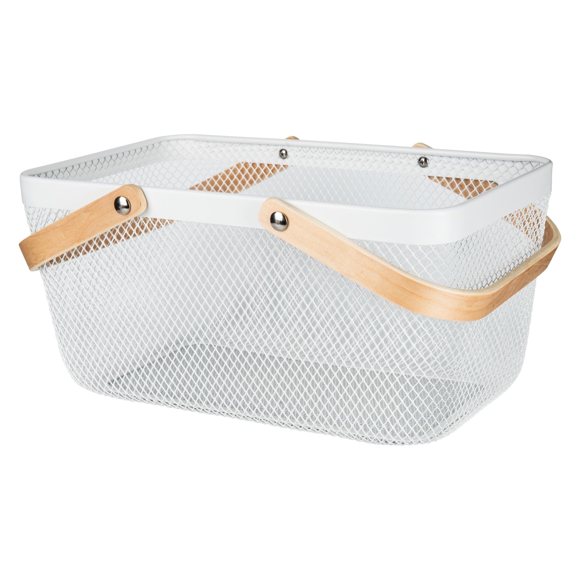 Dark Grey Linen Storage Basket and White Mesh Handy Basket - 6 Set - Little Label Co The Home of Organisation For Kitchen, Bathroom, Laundry & More