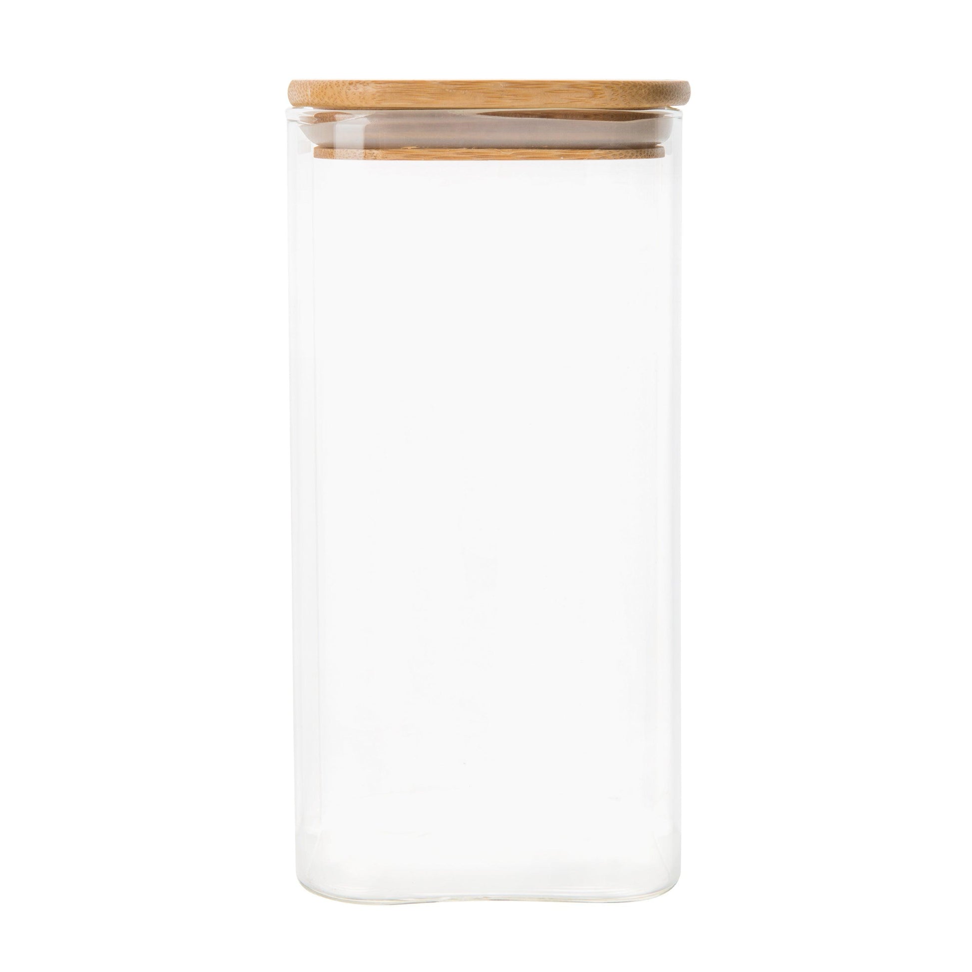 Square Bamboo Glass Pantry Pack for pantry organisation and food storage. Little Label Co Air Tight Containers for Pantry Organisation and Food Storage. 